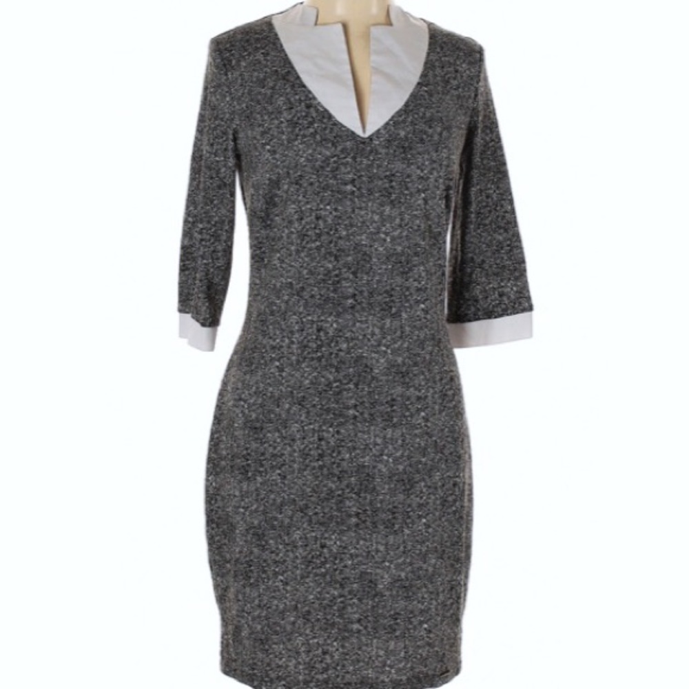 Numoco Sheath Dress White Collar & Cuff Size M NWT